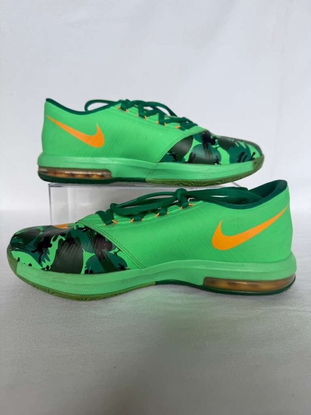 Nike KD 6 VI Green Camo Basketball Shoes Youth 6.5Y / EU 39 Bright Citrus